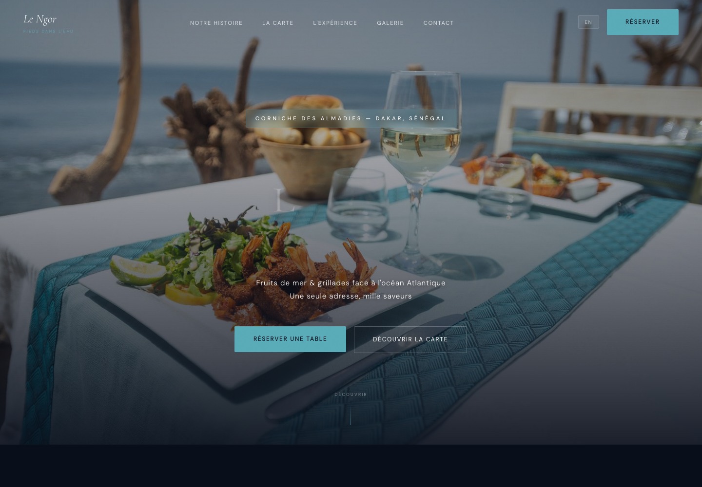 Aperçu du site web du restaurant Le Ngor